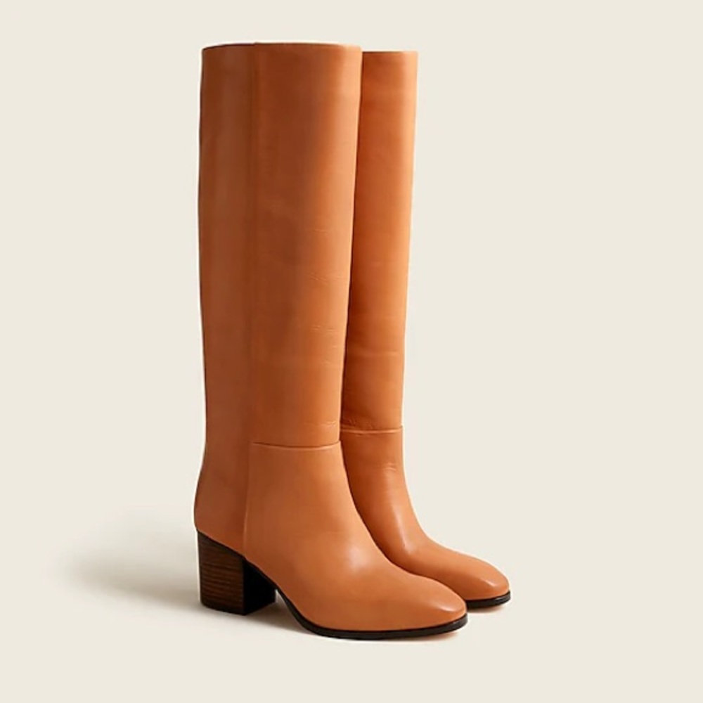 J. Crew Saddie knee high leather boots